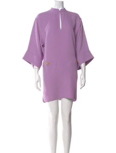 Pre-owned Valentino Silk Mini Dress In Purple