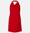 Valentino Womens Paris Halter-neck Silk-crepe Mini Dress In Red