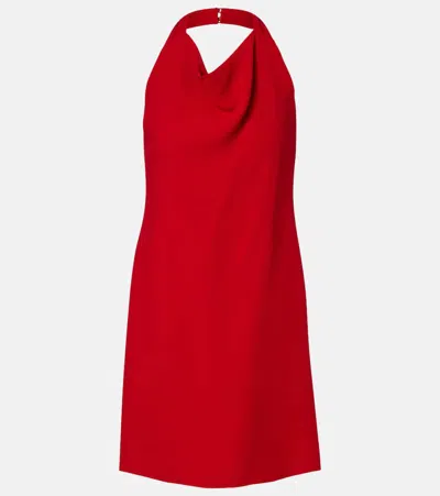 Valentino Womens Paris Halter-neck Silk-crepe Mini Dress In Red