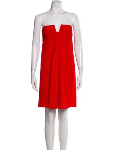 Pre-owned Valentino Silk Mini Dress In Red