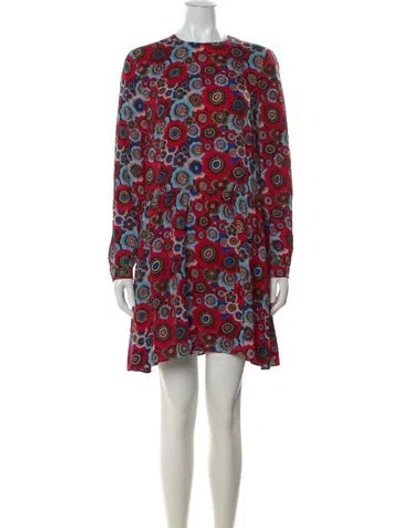 Pre-owned Valentino Silk Mini Dress In Red