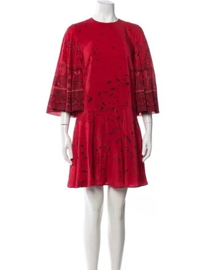 Pre-owned Valentino Silk Mini Dress In Red