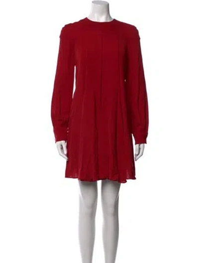 Pre-owned Valentino Silk Mini Dress In Red