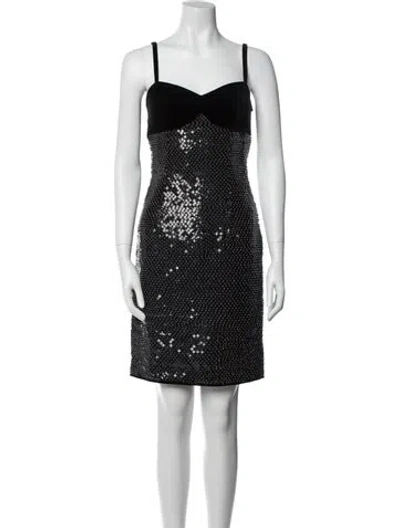 Pre-owned Valentino Silk Mini Dress W/ Tags In Black