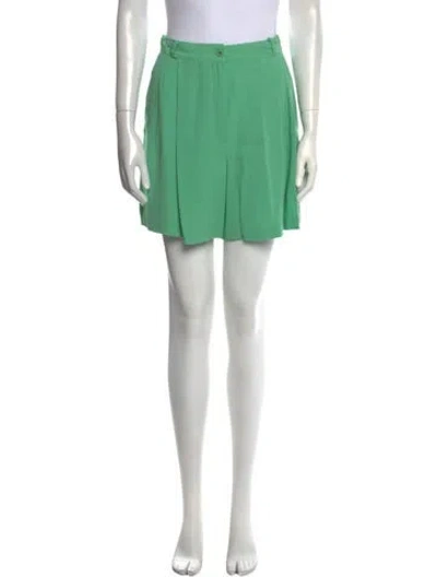 Pre-owned Valentino Silk Mini Shorts In Green