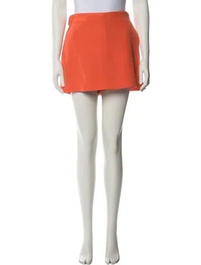 Pre-owned Valentino Silk Mini Shorts In Orange