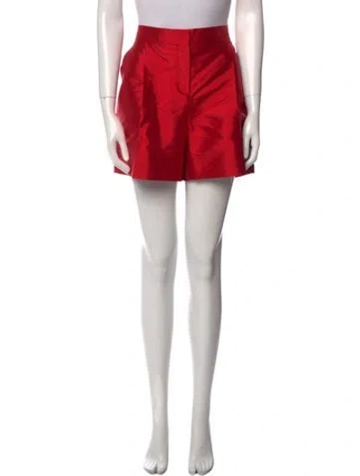 Pre-owned Valentino Silk Mini Shorts In Red