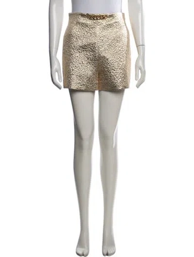 Pre-owned Valentino Silk Mini Shorts W/ Tags In Gold