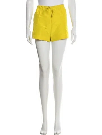 Pre-owned Valentino Silk Mini Shorts In Yellow