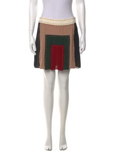 Pre-owned Valentino Silk Mini Skirt In Black