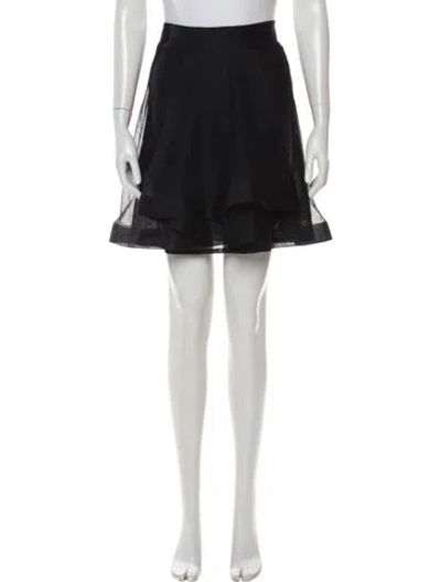 Pre-owned Valentino Silk Mini Skirt In Black