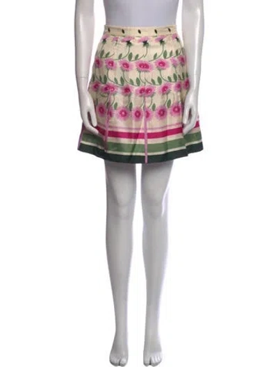 Pre-owned Valentino Silk Mini Skirt In Neutral