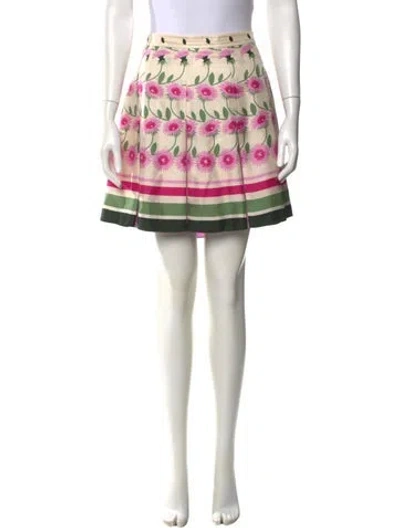 Pre-owned Valentino Silk Mini Skirt In Neutral
