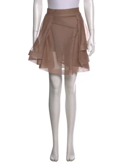 Pre-owned Valentino Silk Mini Skirt In Neutral
