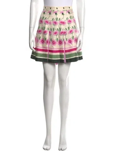 Pre-owned Valentino Silk Mini Skirt In Neutrals