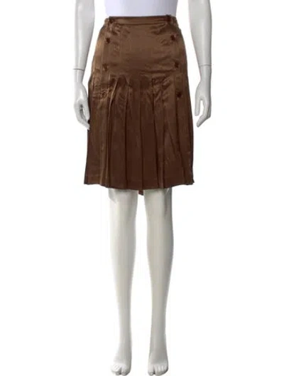 Pre-owned Valentino Silk Mini Skirt W/ Tags In Brown