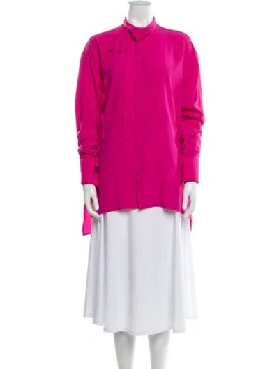 Pre-owned Valentino Silk Mock Neck Sweatshirt In Pink