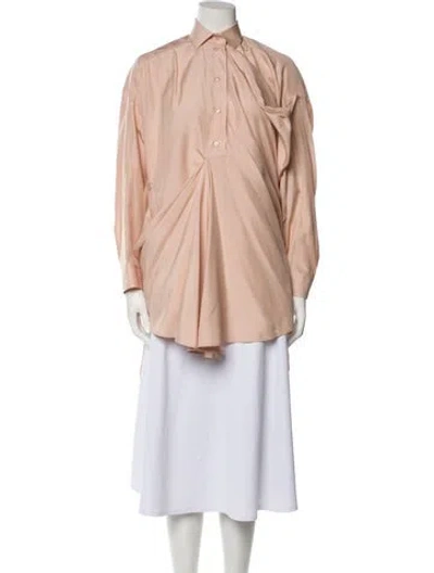 Pre-owned Valentino Silk Mock Neck Tunic In Neutral