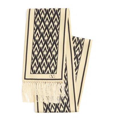 VALENTINO SILK MONOGRAM SCARF