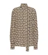 Valentino Toile Iconographe Silk Crêpe De Chine Blouse In Beige