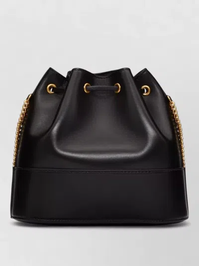Valentino Garavani Silk Nylon Bucket Bag Gold Hardware Chain