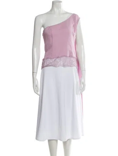 Pre-owned Valentino Silk One-shoulder Blouse In Pink