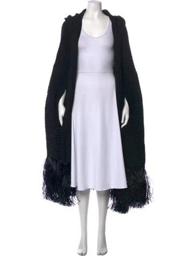 Pre-owned Valentino Silk Open Front Sweater In Black