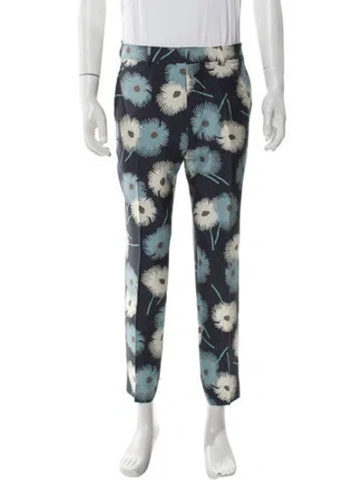 Pre-owned Valentino Silk Pants In Blue