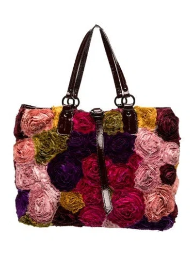 Pre-owned Valentino Garavani Silk Petale Tote Vintage In Pink