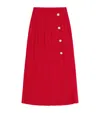 Valentino Georgette Midi Skirt Woman Paris 42 In Red