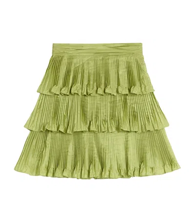 VALENTINO SILK PLEATED MINI SKIRT