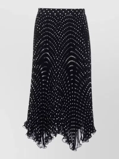 Valentino Silk Pleated Skirt In Black