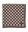 Valentino Silk Polka Dot Foulard In Brown