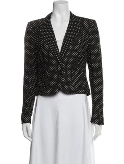 Pre-owned Valentino Silk Polka Dot Print Blazer In Black
