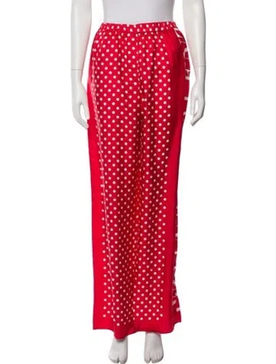 Pre-owned Valentino Silk Polka Dot Print Sweatpants In Red