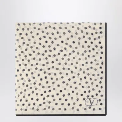 Valentino Garavani Silk Polka Dot Scarf Women In White