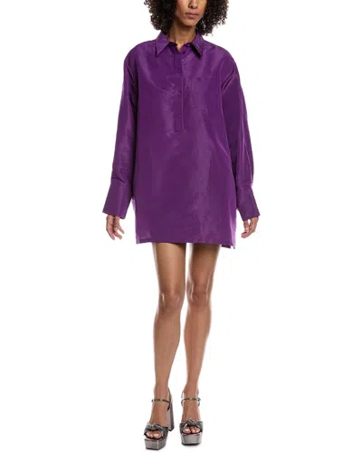 Valentino Silk Popover Top In Purple