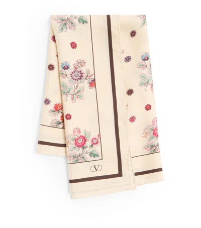 Valentino Garavani Silk Printed Bandana In Nude