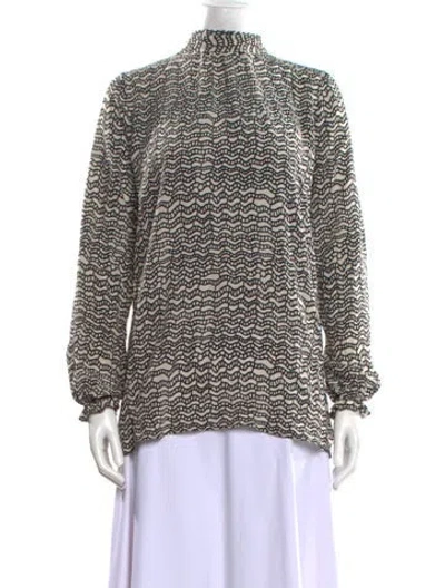 Pre-owned Valentino Silk Printed Blouse In Black