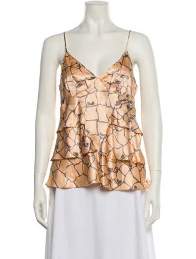Pre-owned Valentino Silk Printed Blouse In Multi