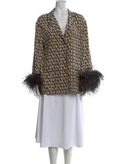 Pre-owned Valentino Silk Printed Blouse In Neutral