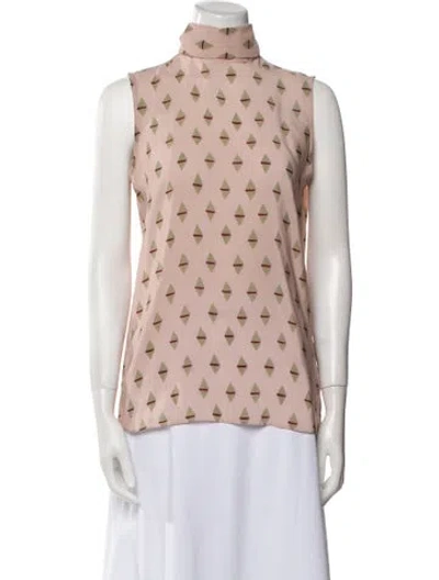Pre-owned Valentino Silk Printed Blouse In Pink