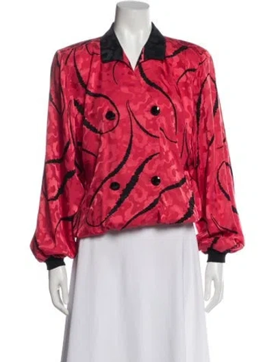 Pre-owned Valentino Silk Printed Blouse In Pink