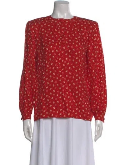 Pre-owned Valentino Silk Printed Blouse In Red