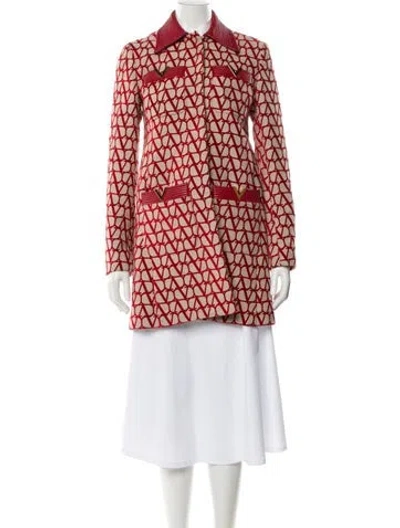 Pre-owned Valentino Silk Printed Coat In Neutral