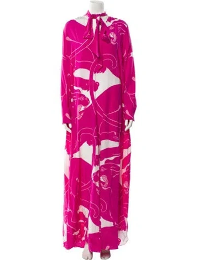 Pre-owned Valentino Silk Printed Jumpsuit W/ Tags In Pink