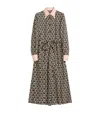 Valentino Embellished Belted Printed Silk-twill Midi Shirt Dress