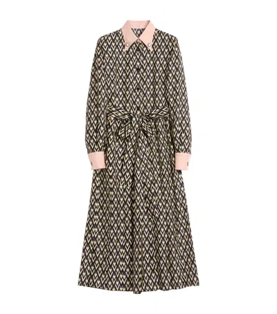 VALENTINO SILK PRINTED MIDI DRESS
