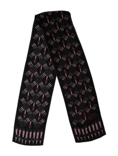 Pre-owned Valentino Silk Printed Scarf In Brown