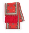 Valentino Garavani Chamber Silk Bandeau Scarf With Fringe In Red